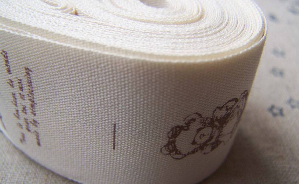 Accessories - 5.46 Yards (5 Meters) Cuddly Bear Print Cotton Ribbon Label String 30mm A3040