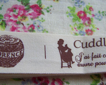 Accessories - 5.46 Yards (5 Meters) Cuddly Print Cotton Ribbon Label String A2559