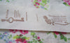 Accessories - 5.46 Yards (5 Meters) Eiffel Tower Key Rose Flower And Bird Print Cotton Ribbon Label String A2532