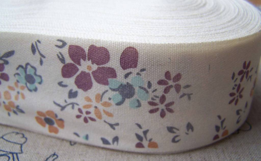 Accessories - 5.46 Yards (5 Meters) Flower Print Cotton Ribbon Label String A2554