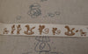 Accessories - 5.46 Yards (5 Meters) Green Solider Bird Print Cotton Ribbon Label String A7480