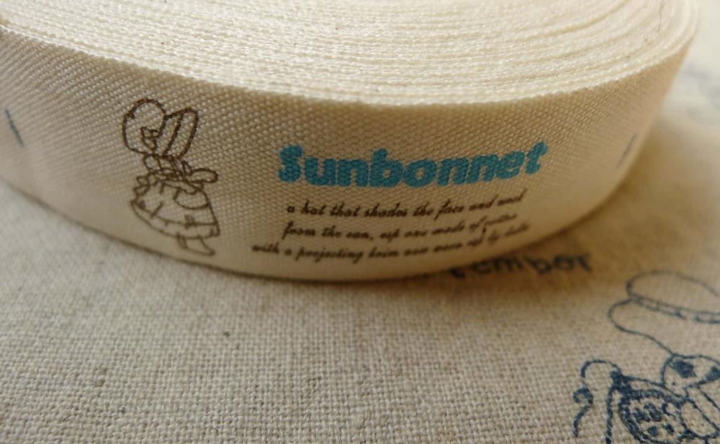 Accessories - 5.46 Yards (5 Meters) Handmade Blue Sue Pattern Print Cotton Ribbon Label String A5531