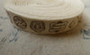 Accessories - 5.46 Yards (5 Meters) Handmade Brown Button Pattern Print Cotton Ribbon Label String A5528