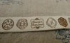 Accessories - 5.46 Yards (5 Meters) Handmade Brown Button Pattern Print Cotton Ribbon Label String A5528