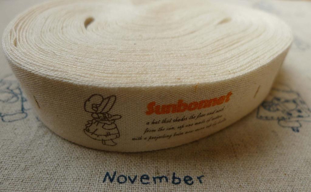 Accessories - 5.46 Yards (5 Meters) Handmade Orange Sue Pattern Print Cotton Ribbon Label String A5527