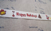 Accessories - 5.46 Yards (5 Meters) Happy Holidays Christmas Print Cotton Ribbon Label String A2587