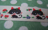 Accessories - 5.46 Yards (5 Meters) Kitten Cat Print Cotton Ribbon Label String 25mm A2596