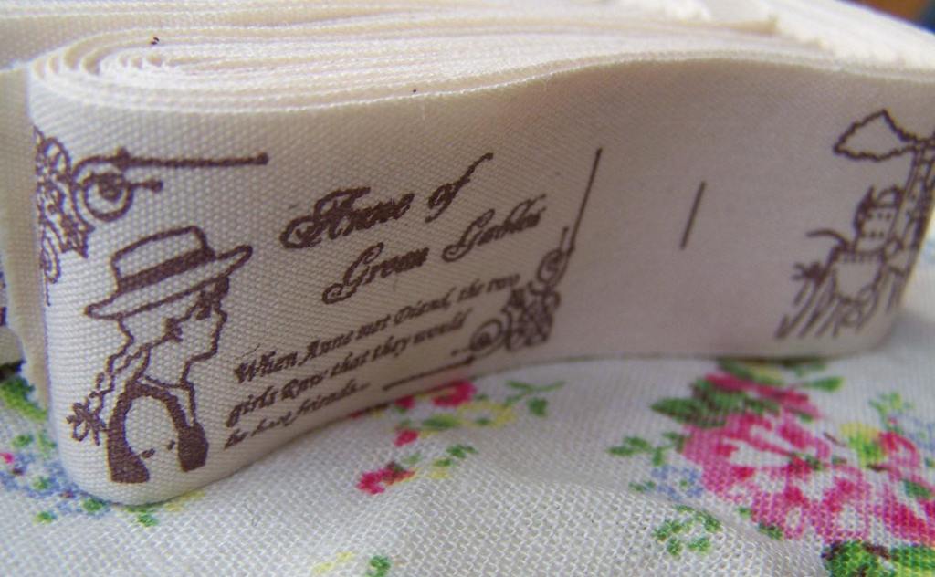 Accessories - 5.46 Yards (5 Meters) Little Red Riding Hood Print Cotton Ribbon Label String A2568