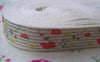 Accessories - 5.46 Yards (5 Meters) Lovely Flower Print Cotton Ribbon Label String A2551