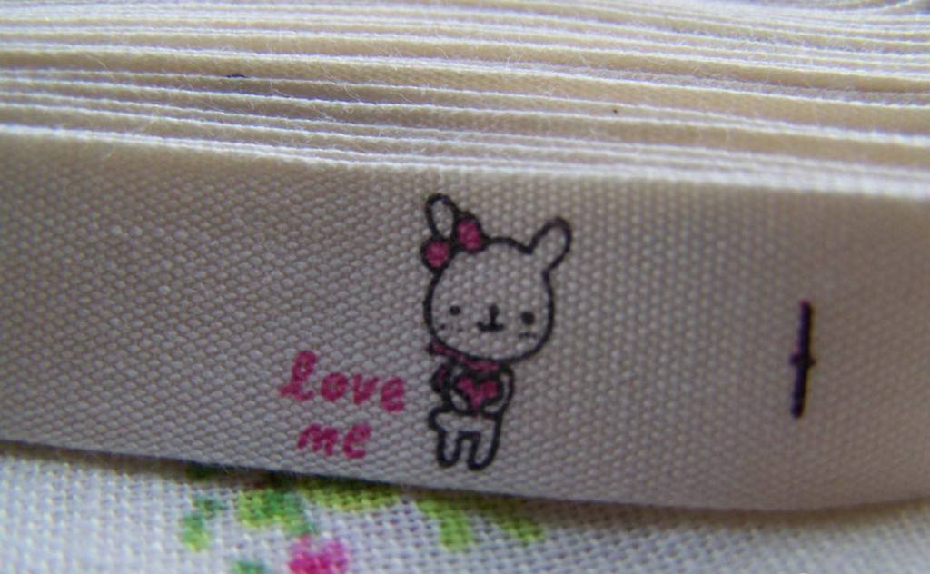 Accessories - 5.46 Yards (5 Meters) Lovely Rabbit Print Cotton Ribbon Label String A2597