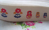 Accessories - 5.46 Yards (5 Meters) Matryoshka Russian Doll Print Cotton Ribbon Label String A2621