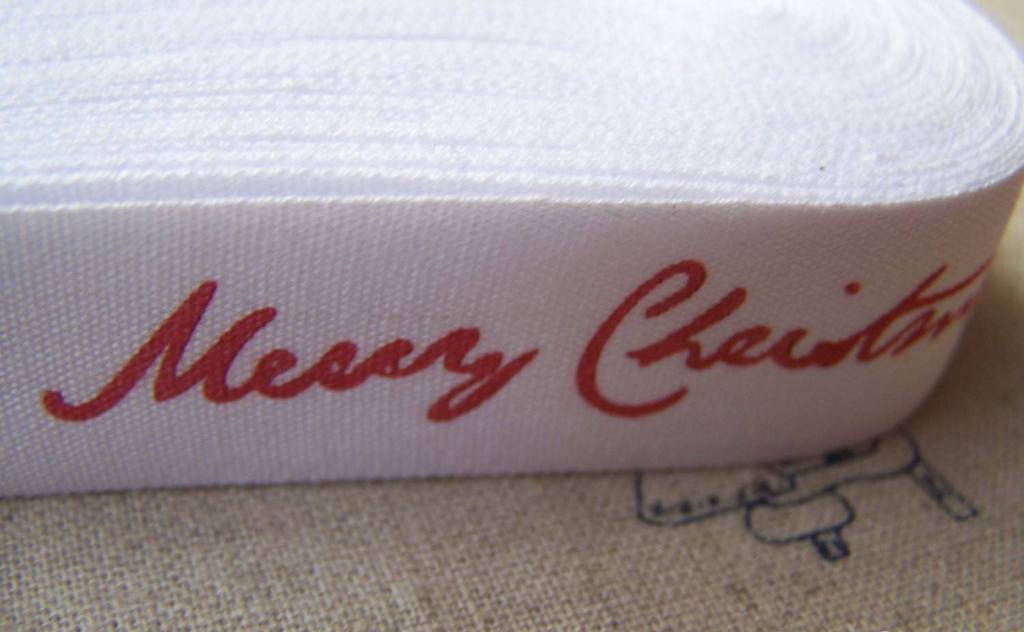 Accessories - 5.46 Yards (5 Meters) Merry Christmas Snowflake Print Cotton Ribbon Label String A2555