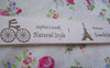 Accessories - 5.46 Yards (5 Meters) Natural Style Bicycle Eiffel Tower Tree Sewing Machine Girl Print Cotton Ribbon Label String A2651