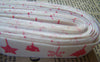 Accessories - 5.46 Yards (5 Meters) Pink Christmas Print Cotton Ribbon Label String A2639