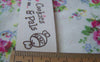 Accessories - 5.46 Yards (5 Meters) Pink Happy Handmade Print Cotton Ribbon Label String A2636