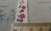 Accessories - 5.46 Yards (5 Meters) Red Flower Print Cotton Ribbon Label String A5558
