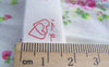 Accessories - 5.46 Yards (5 Meters) Red Love Heart Pattern Print Cotton Ribbon Label String A2582