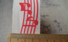 Accessories - 5.46 Yards (5 Meters) Red Music Note Print Cotton Ribbon Label String A2654
