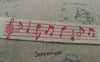 Accessories - 5.46 Yards (5 Meters) Red Music Note Print Cotton Ribbon Label String A5533