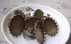 Accessories - 5 Pcs Antique Bronze Adjustable Ring Blank Shank Base With 18x25mm Bezel Lace Edge A3522