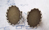Accessories - 5 Pcs Antique Bronze Adjustable Ring Blank Shank Base With 18x25mm Bezel Lace Edge A3522