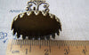 Accessories - 5 Pcs Antique Bronze Adjustable Ring Blank Shank Base With 18x25mm Bezel Lace Edge A3887