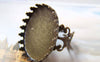 Accessories - 5 Pcs Antique Bronze Adjustable Ring Blank Shank Base With 18x25mm Bezel Lace Edge A3887