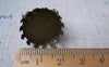 Accessories - 5 Pcs Antique Bronze Adjustable Ring Blank Shank Base With 20mm Bezel Crown Edge A3664