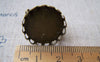 Accessories - 5 Pcs Antique Bronze Adjustable Ring Blank Shank Base With 20mm Bezel Lace Edge A3882