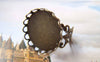 Accessories - 5 Pcs Antique Bronze Adjustable Ring Blank Shank Base With 20mm Bezel Lace Edge A3882