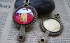 Accessories - 5 Pcs Antique Bronze Flower Mirror Cameo Base Settings Double Sided Match 27.5mm Cab HEAVY HEAVY A1205