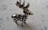 Accessories - 5 Pcs Antique Silver 3D Deer Pendant Charms 30x40mm A6350