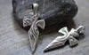 Accessories - 5 Pcs Antique Silver Cross Pendants Abstract Phoenix Design Charms 24x57mm A7846