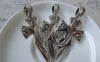 Accessories - 5 Pcs Antique Silver Cross Pendants Abstract Phoenix Design Charms 24x57mm A7846