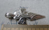 Accessories - 5 Pcs Antique Silver Cross Pendants Abstract Phoenix Design Charms 24x57mm A7846