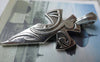 Accessories - 5 Pcs Antique Silver Cross Pendants Abstract Phoenix Design Charms 24x57mm A7846