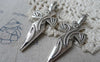 Accessories - 5 Pcs Antique Silver Cross Pendants Abstract Phoenix Design Charms 24x57mm A7846