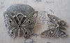 Accessories - 5 Pcs Antique Silver Pewter Filigree Butterfly Pendant 35x48mm A2311