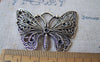 Accessories - 5 Pcs Antique Silver Pewter Filigree Butterfly Pendant 35x48mm A2311