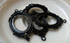 Accessories - 5 Pcs Black E-coating Metal Oval Base Settings Pendants Match 18x25mm Cabochon A5552