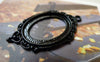 Accessories - 5 Pcs Black E-coating Metal Oval Base Settings Pendants Match 18x25mm Cabochon A5552