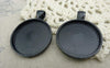 Accessories - 5 Pcs Black E-coating Metal Round Base Settings Pendants Match 25mm Cabochon A5988