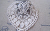 Accessories - 5 Pcs Lace Heart Doily Beige Color Filigree Floral Cotton 70x75mm A4853