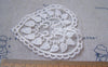Accessories - 5 Pcs Lace Heart Doily Beige Color Filigree Floral Cotton 70x75mm A4853