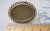 Accessories - 5 Pcs Of Antique Bronze Adjustable Ring Blank Shank Base With 19x25mm Bezel A2263