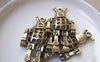 Accessories - 5 Pcs Of Antique Bronze Filigree 3D Robot Charms Pendants 22x42mm A3064