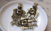 Accessories - 5 Pcs Of Antique Bronze Filigree 3D Robot Charms Pendants 25x45mm A3080