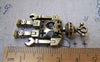 Accessories - 5 Pcs Of Antique Bronze Filigree 3D Robot Charms Pendants 25x45mm A3080