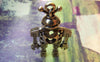 Accessories - 5 Pcs Of Antique Bronze Filigree 3D Robot Charms Pendants 25x45mm A3080