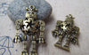 Accessories - 5 Pcs Of Antique Bronze Filigree 3D Robot Charms Pendants 8x24x43mm A3017